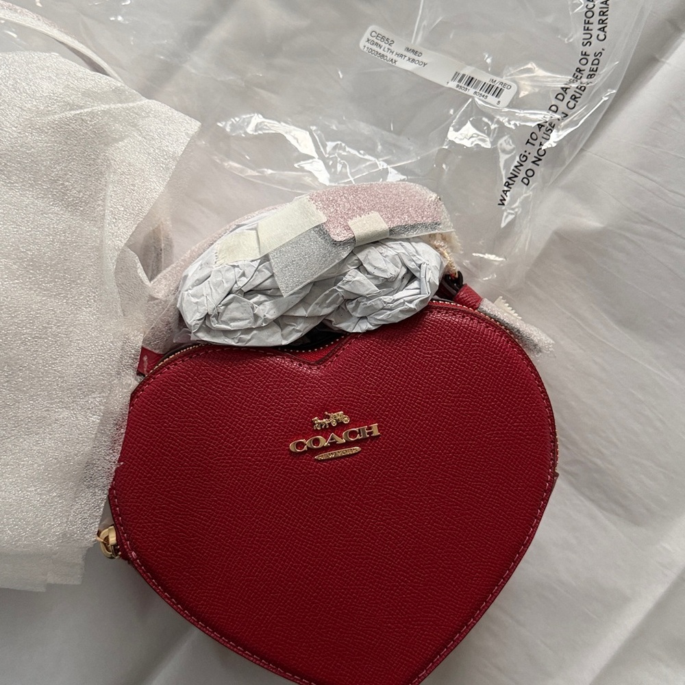 Coach Red Heart-Shaped Crossbody